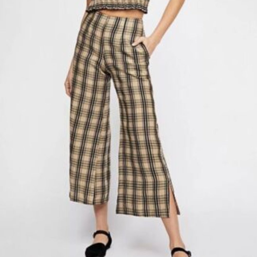 Faithfull The Brand Baja Plaid Pants (Size 6)